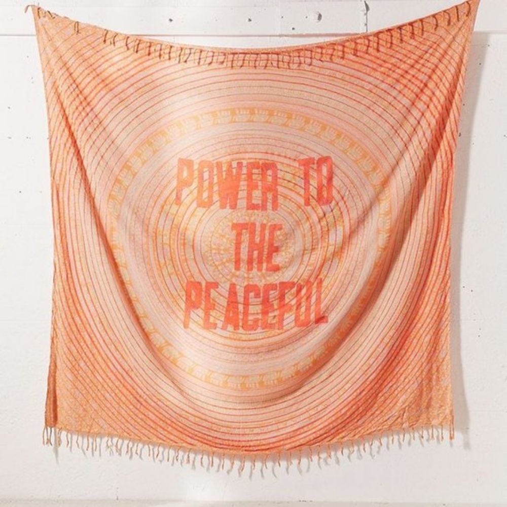 Orange Urban Outiftters wall tapestry